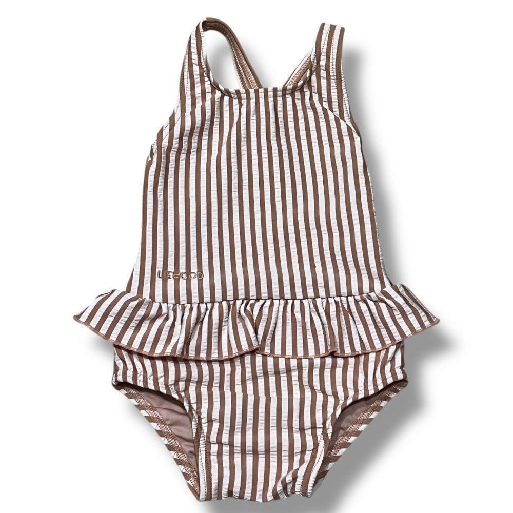 Liewood Amara Seersucker Striped Ruffle Skirt Swimsuit Size 1Y - 1.5Y 80cm/86cm
